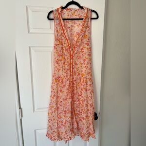 Poupette St. Barth Pink and Orange Floral Dress
